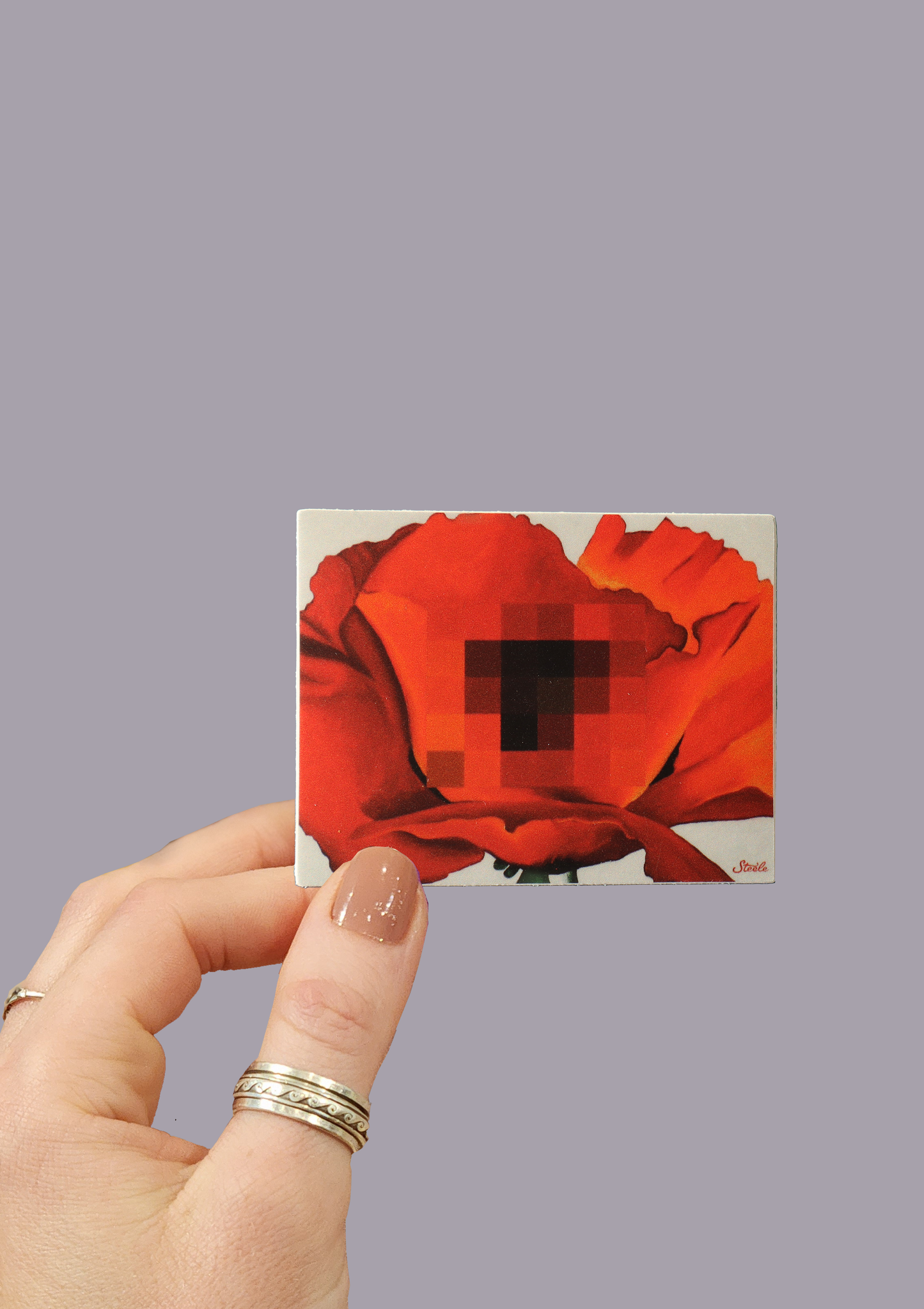 Censored Red Poppy Sticker