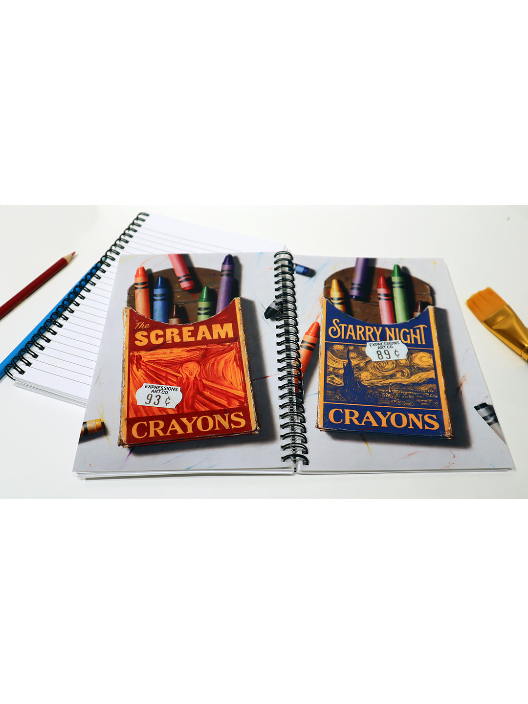 Starry Night & Scream Crayons BBS Notebook