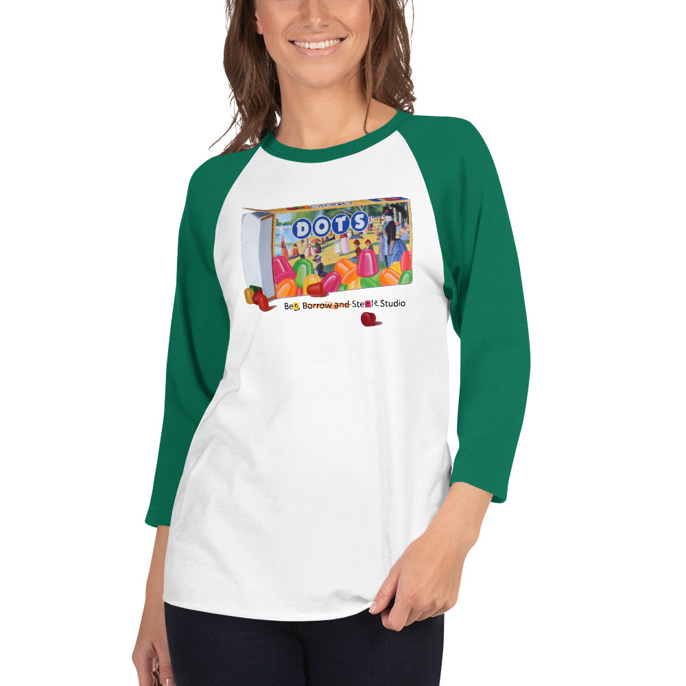 Seurat Dots 3/4 Sleeve Raglan T-shirt